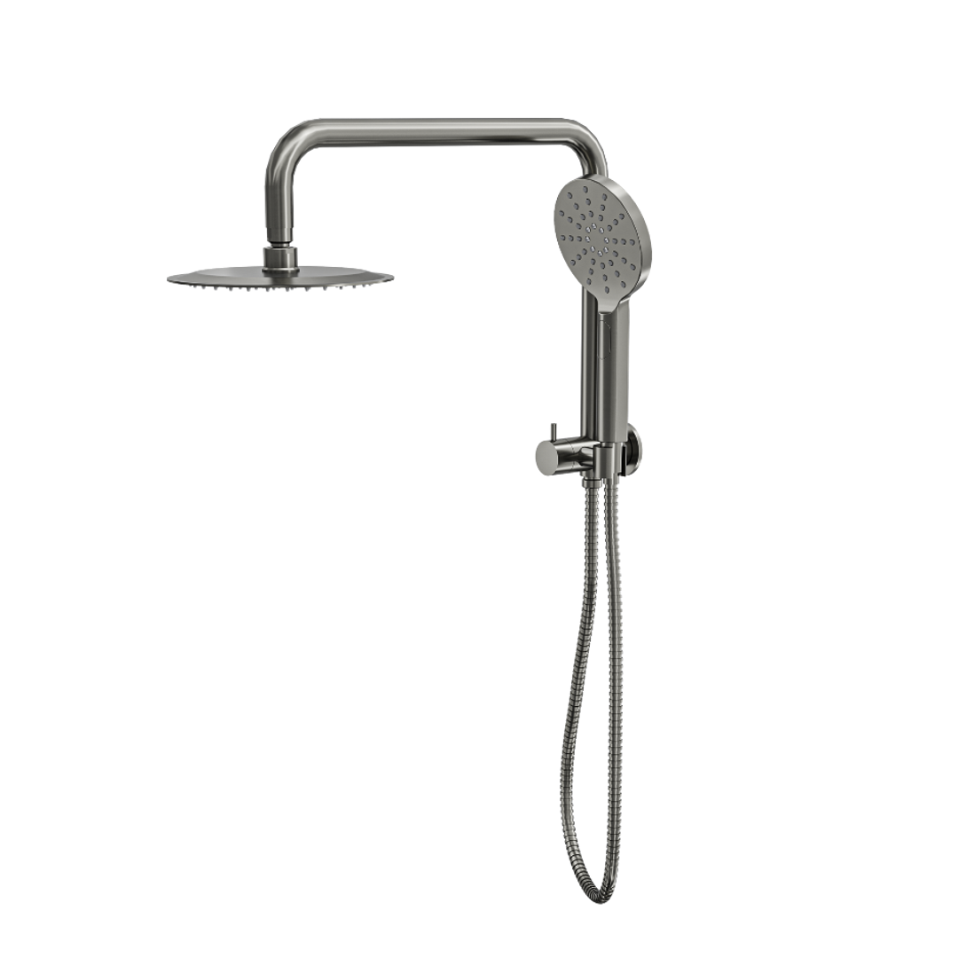 Linsol Sofia Short Shower Combo With Multifunction Hand Piece & 200Mm Round Head Gunmetal