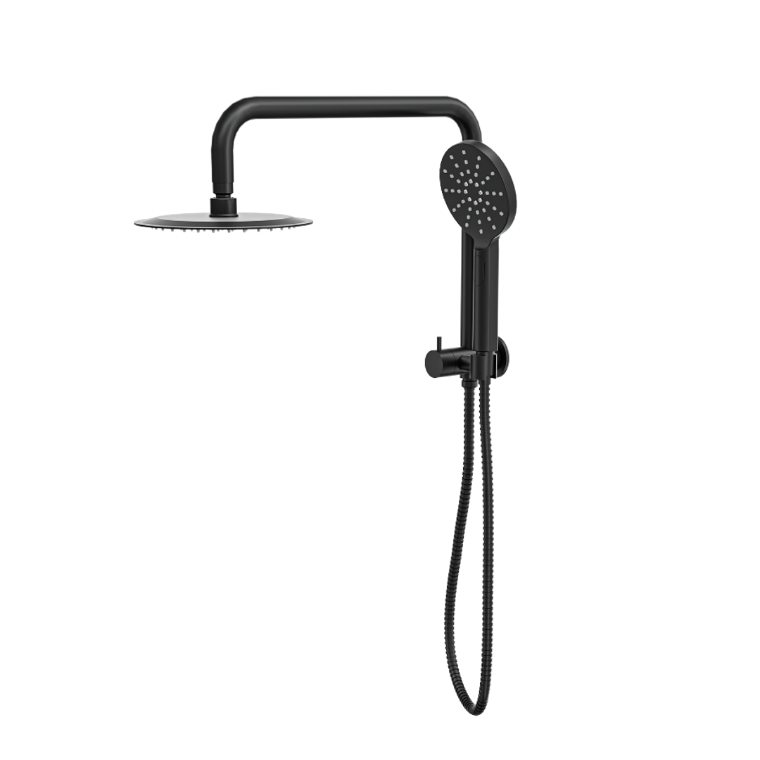 Linsol Sofia Short Shower Combo With Multifunction Hand Piece & 200Mm Round Head Matte Black