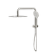 LINSOL Sofia Short Shower Combo With Multifunction Hand Piece & 300Mm Round Head Brushed Nickel