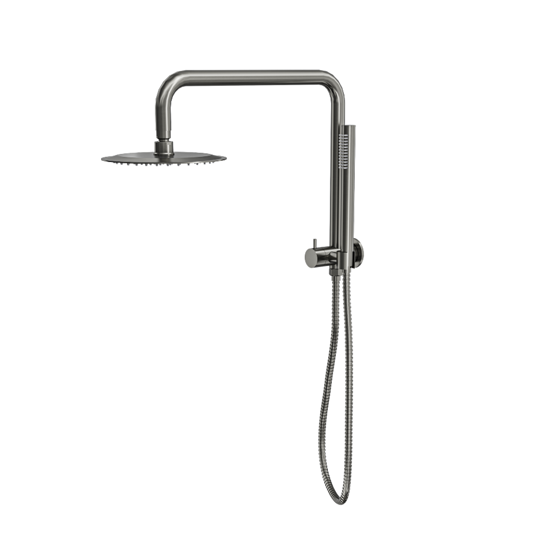 Linsol Sofia Short Shower Combo With Slim Handpiece And 200Mm Round Head Gunmetal