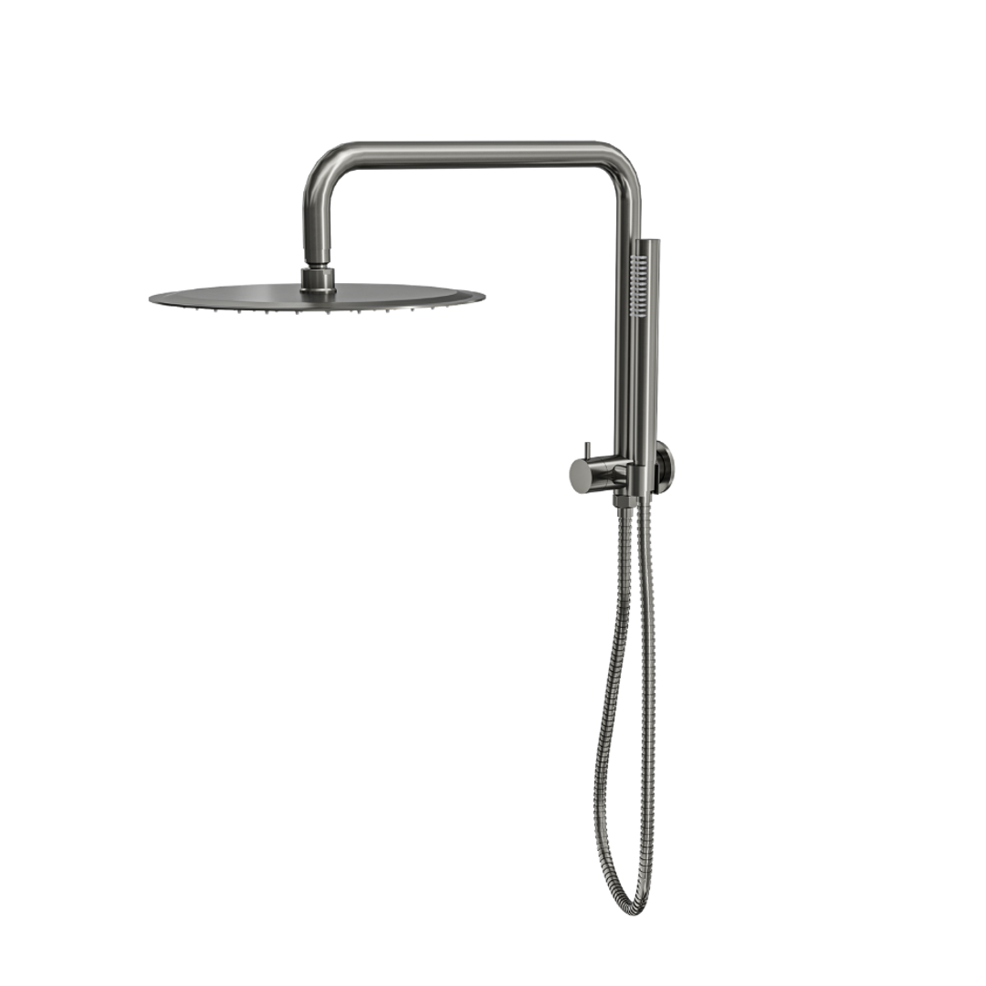 Linsol Sofia Short Shower Combo With Slim Handpiece And 300Mm Round Head Gunmetal