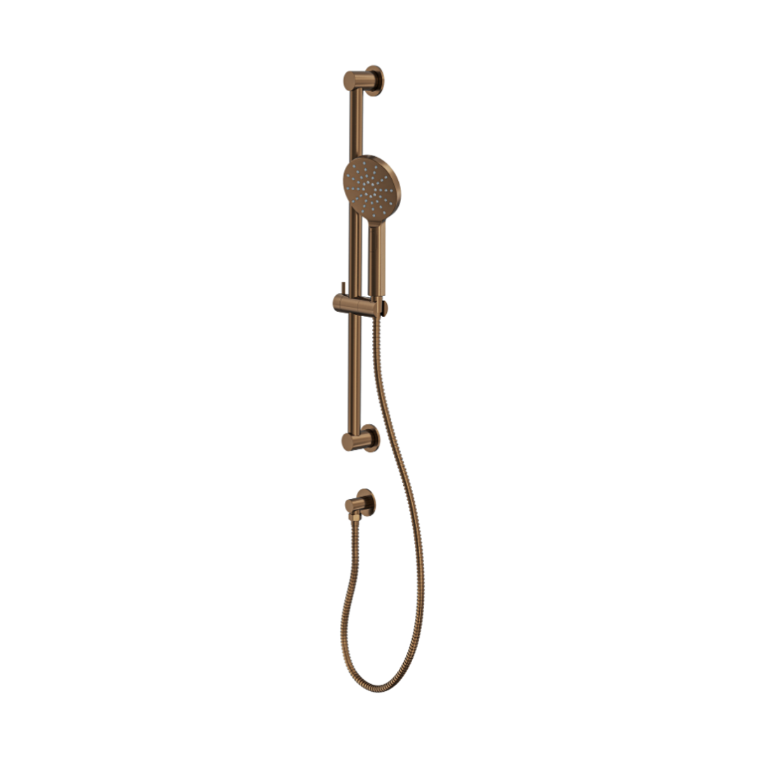 Linsol Sofia Sliding Shower Rail With Multifunction Handpiece Aged Bronze