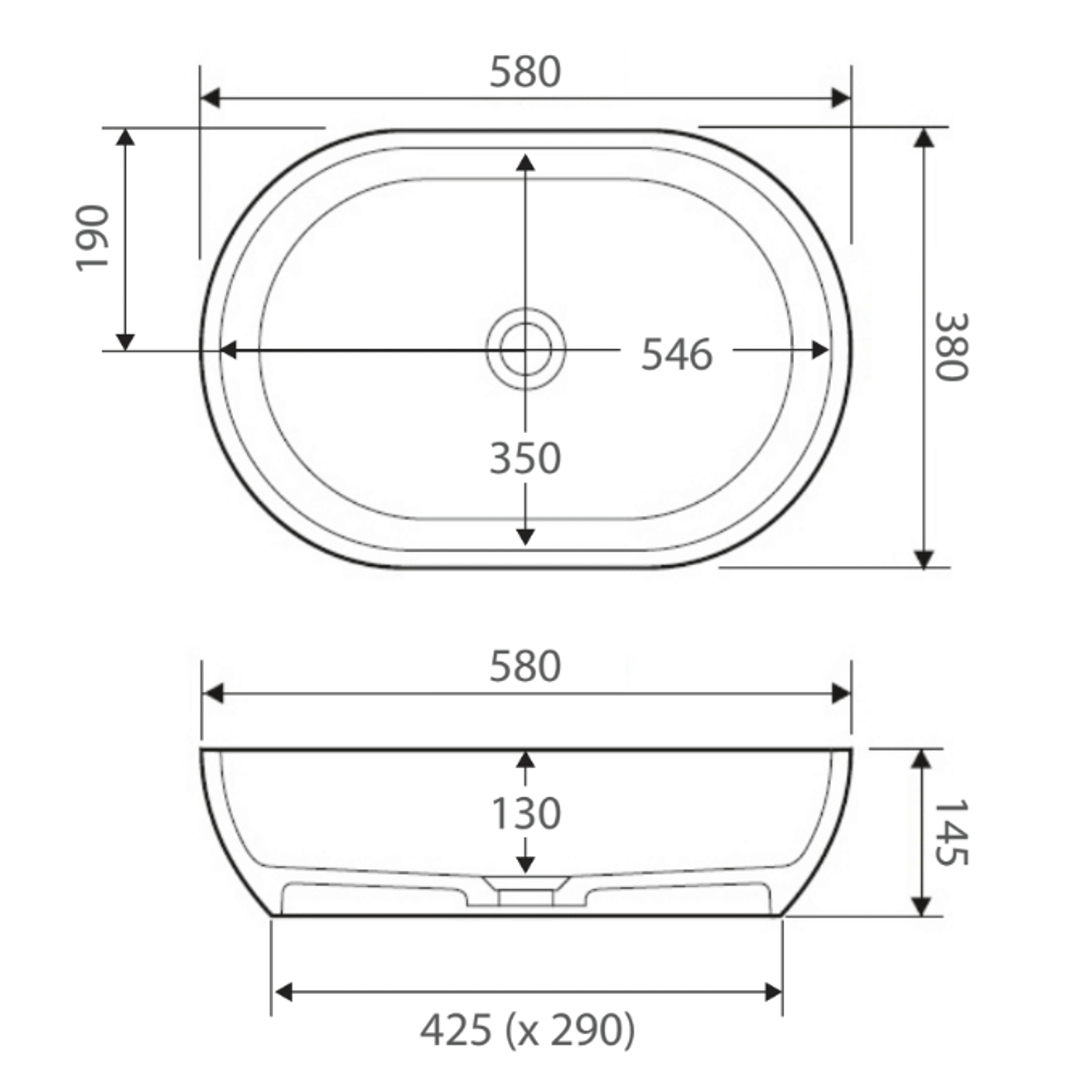 Fienza Nero Solid Surface Basin