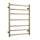 Thermorail STRAIGHT/ROUND 600X800X122MM 80WATTS 7 BARS - BRUSHED BRASS