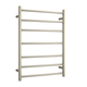 Thermogroup Thermorail Straight/Round 600X800X122Mm 80Watts 7 Bars - Brushed Nickel