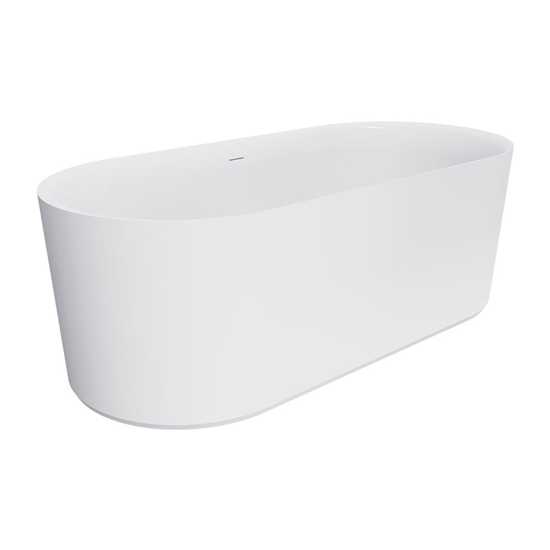 Fienza Empire Slim Solid Surface Bath Matte White Ext Gloss White Int 1700X780X580mm