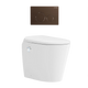 Lafeme Autolux Inwall Cistern Floor Pan Smart Toilet 592X400X492mm & Brushed Gold Flush Plate