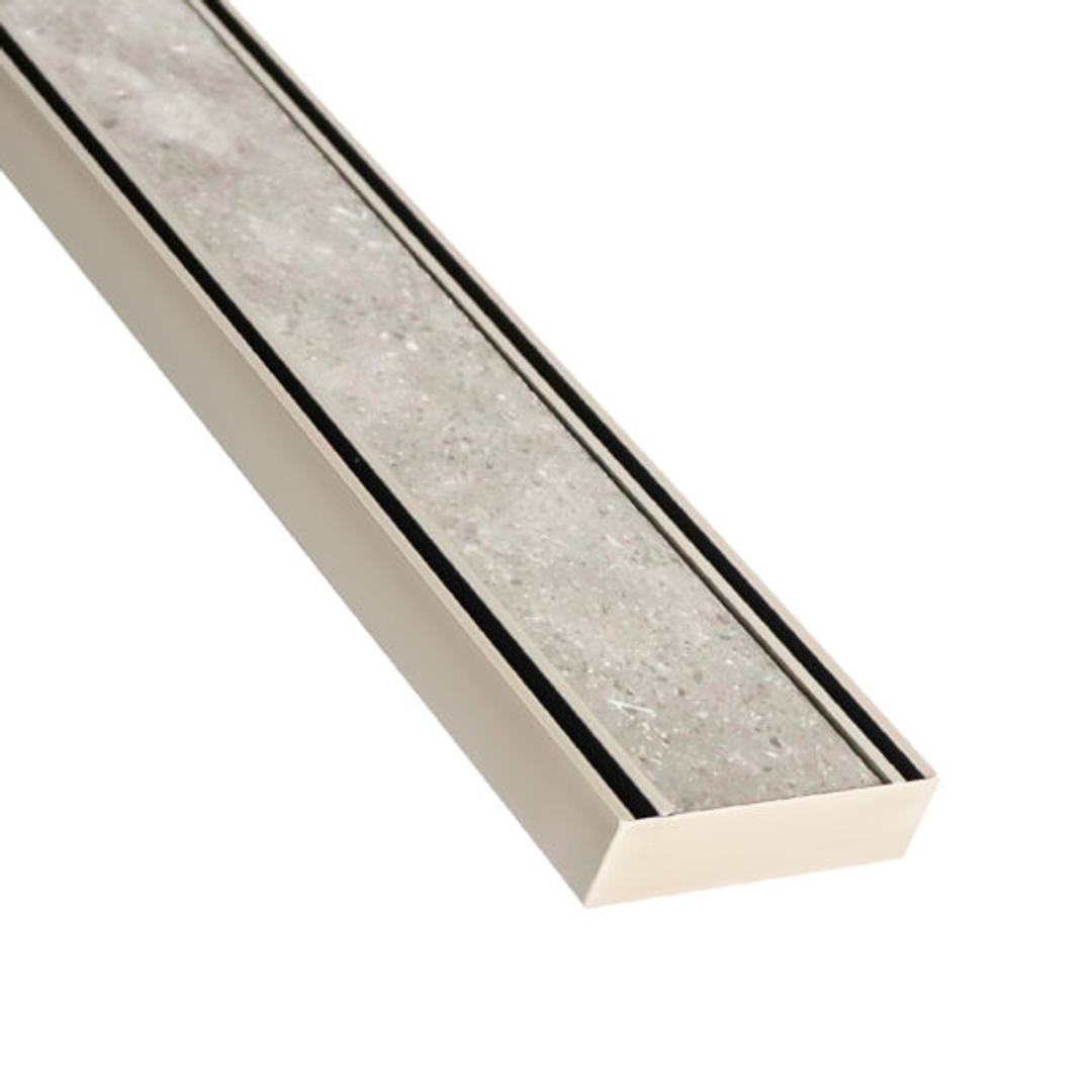 Lauxes Grates Slimline Tile Insert Shower Pack 26 Brushed Nickel 3M