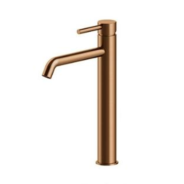 Streamline Axus Pin Lever Extended Height Basin Mixer Brushed Brass Pvd
