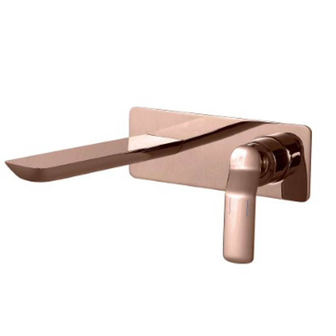 Streamline Synergii Wall Mounted Basin Mixer Brushed Rose Gold