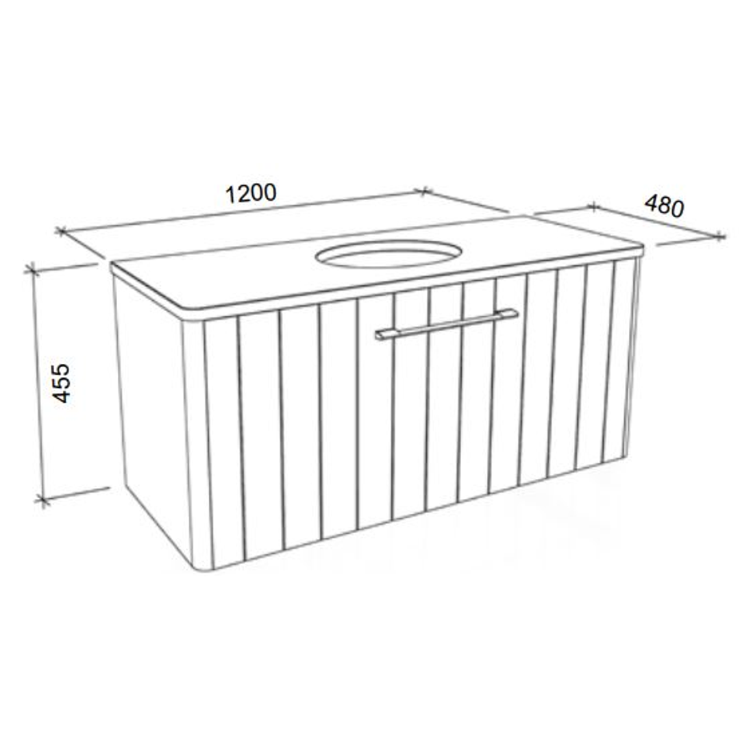 TIMBERLINE SABA VANITY 1200MM CENTRE WG BASIN SILKSURFACE AC TOP WALL HUNG