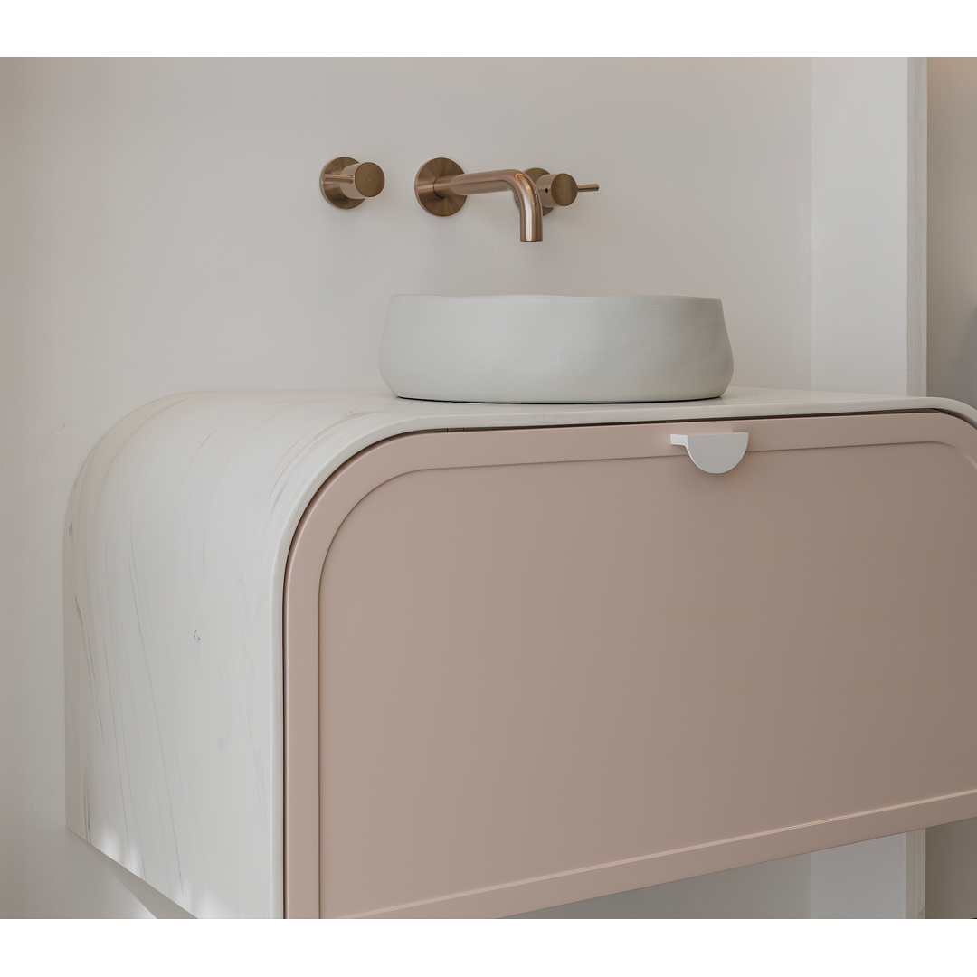 Meir Round Quarter Turn Wall Top Assemblies Champagne