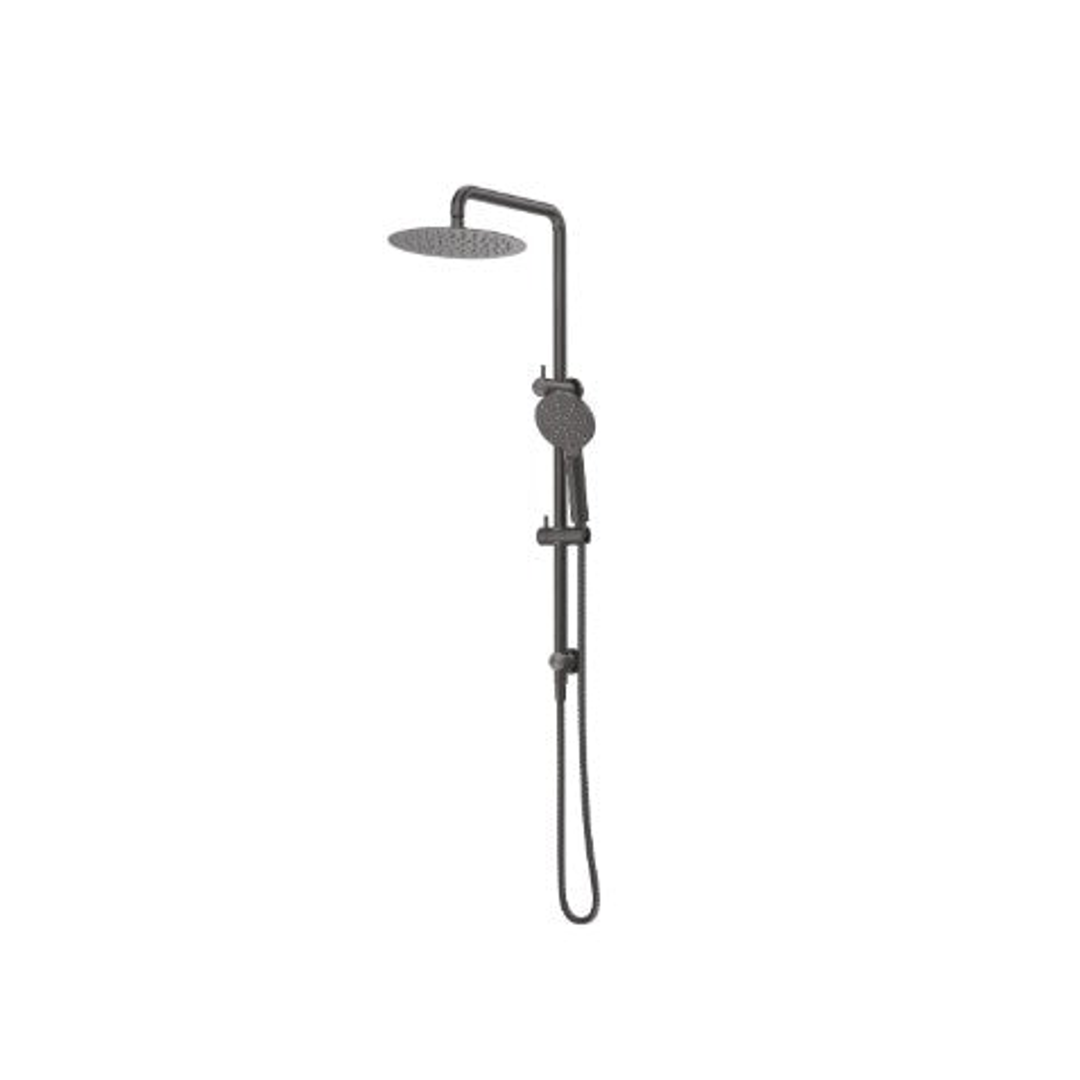 Bella Vista Dual Shower Rail Round Gun Metal