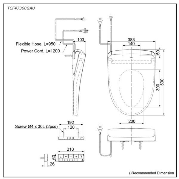 TOTO S7 Washlet Elongated TCF47360GAU