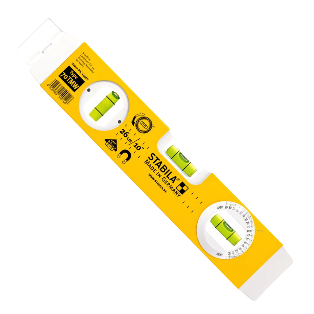Stabila Torpedo 260mm 3 Vial Magnetic Level C/W Angle Vial 70Tmw/25