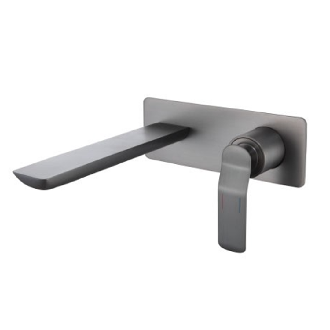 Streamline Synergii Wall Mounted Basin Mixer Brushed Gun Metal