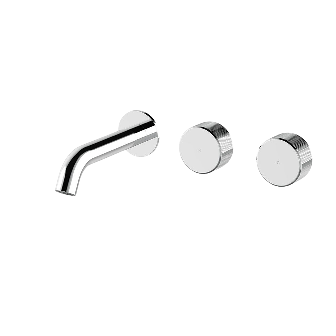 Streamline Trillion Wall Basin Set 150Mm Left Spout Brushed Nickel
