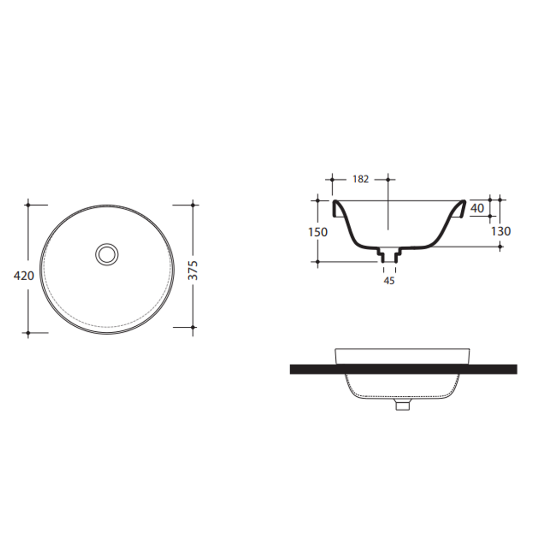 Studio Bagno Soul 1 Inset Basin White