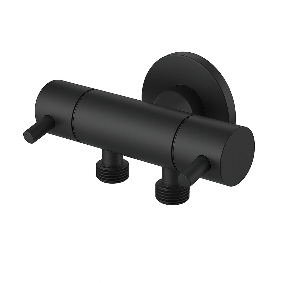 Linkware Dual Control Mini Cistern Cock Matt Black T115Dbk-Lf