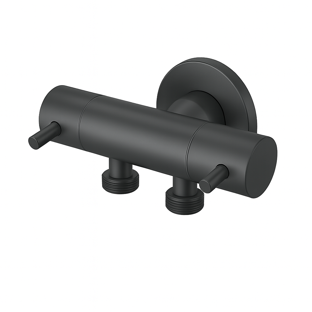 Linkware Dual Control Mini Cistern Cock Gun Metal T115Dgm-Lf