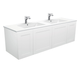 Fienza Dolce Ceramic Wall Hung Mila Shaker Universal Cab No Handles Double Bowl 3 Tap Hole - 1500mm