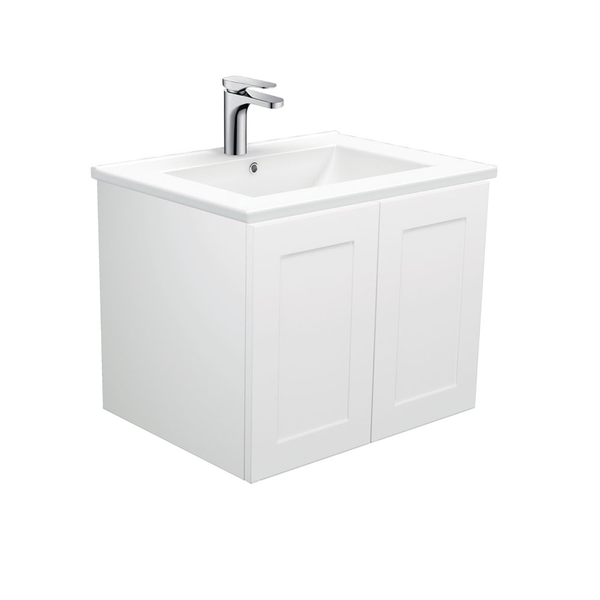 Fienza Dolce Ceramic Mila Shaker Wall Hung Cab No Handles 3 Tap Hole - 600mm