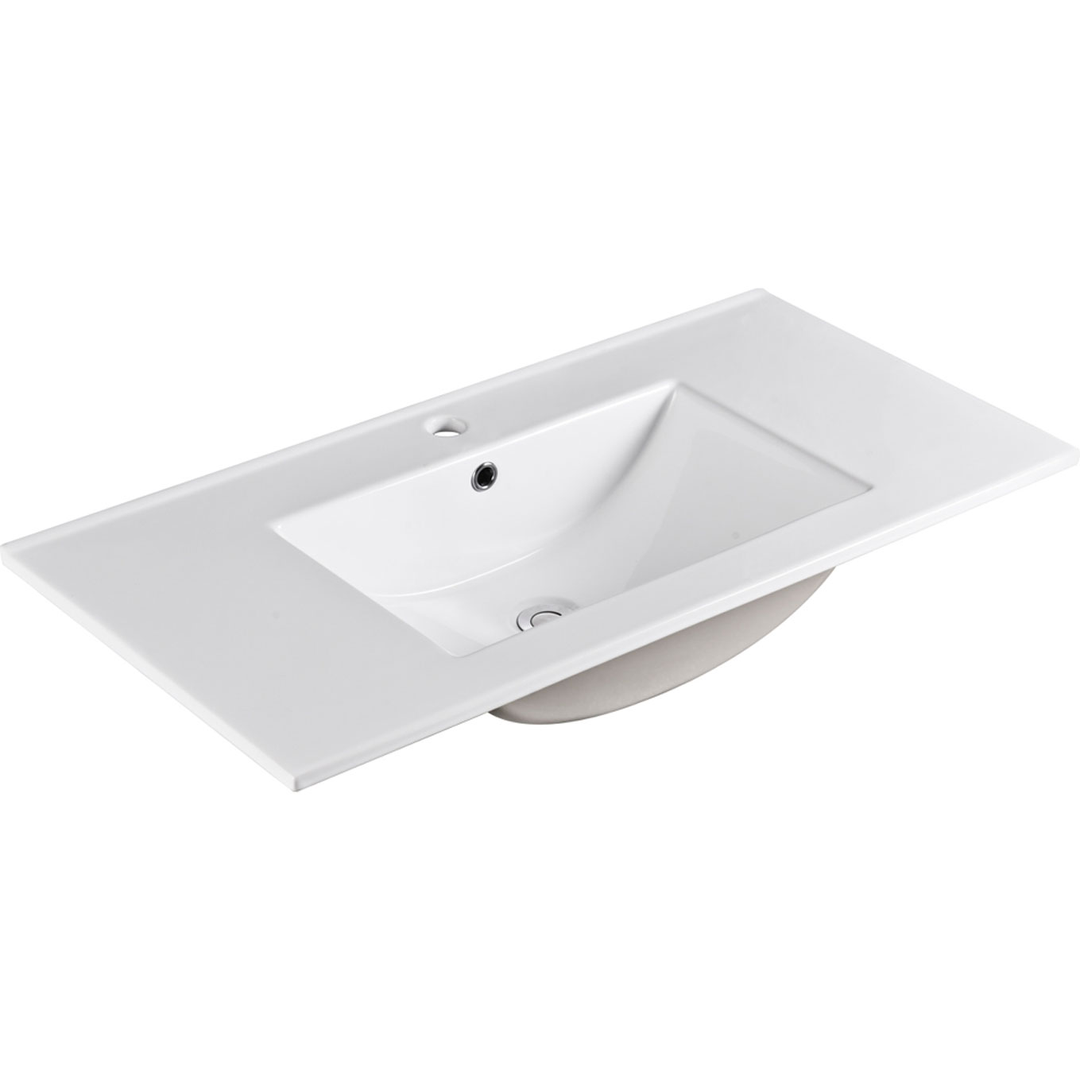 Fienza Dolce Ceramic Top 900 X 460Mm Matte Black 1 Tap Hole
