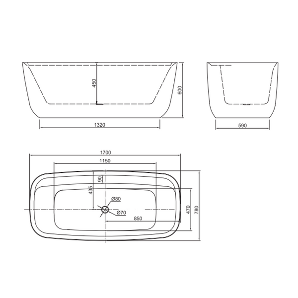 Belbagno Terriccio 1700 Free Standing Bath Matte White