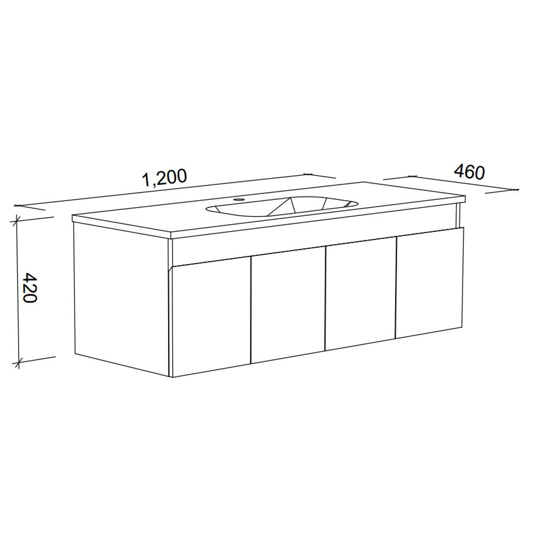 Timberline Rockford 1200 Wh Vanity Haven Top 1Th White Rd12Hw