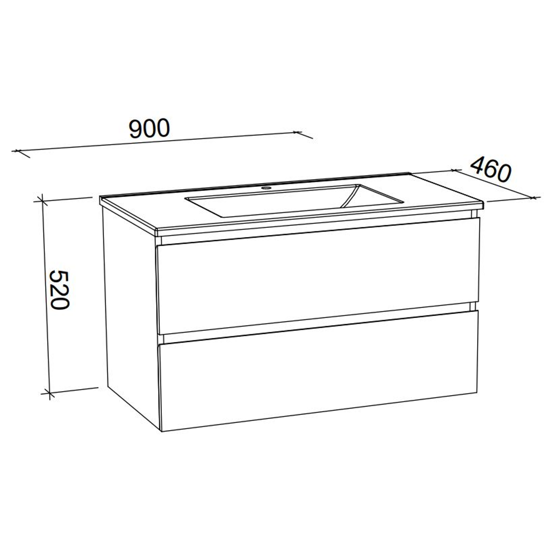 Timberline Nevada Plus Freestanding 900mm Vanity