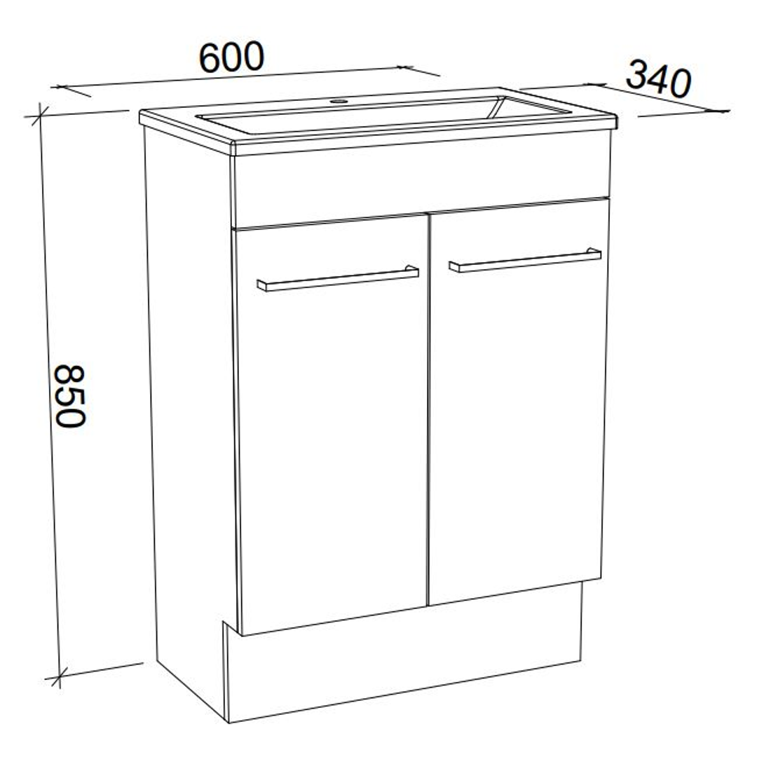 Timberline Ensuite Floor Standing Vanity With Acrylic Top