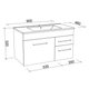 Timberline Indiana 900 Wall Hung Vanity With Alpha Top