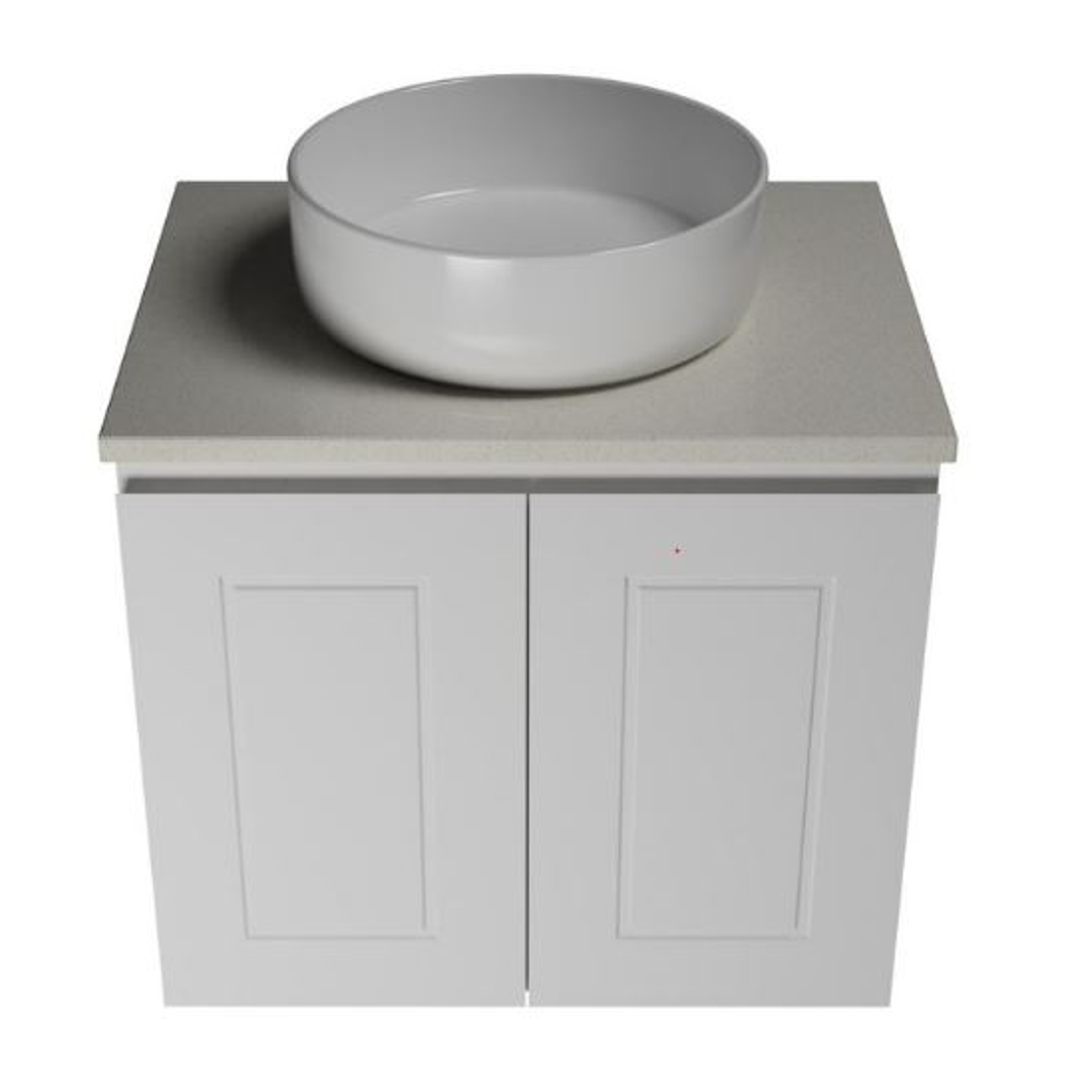 Timberline Nevada Classic Vanity 600 Silksurface White Gloss A/C Basin Wall Hung
