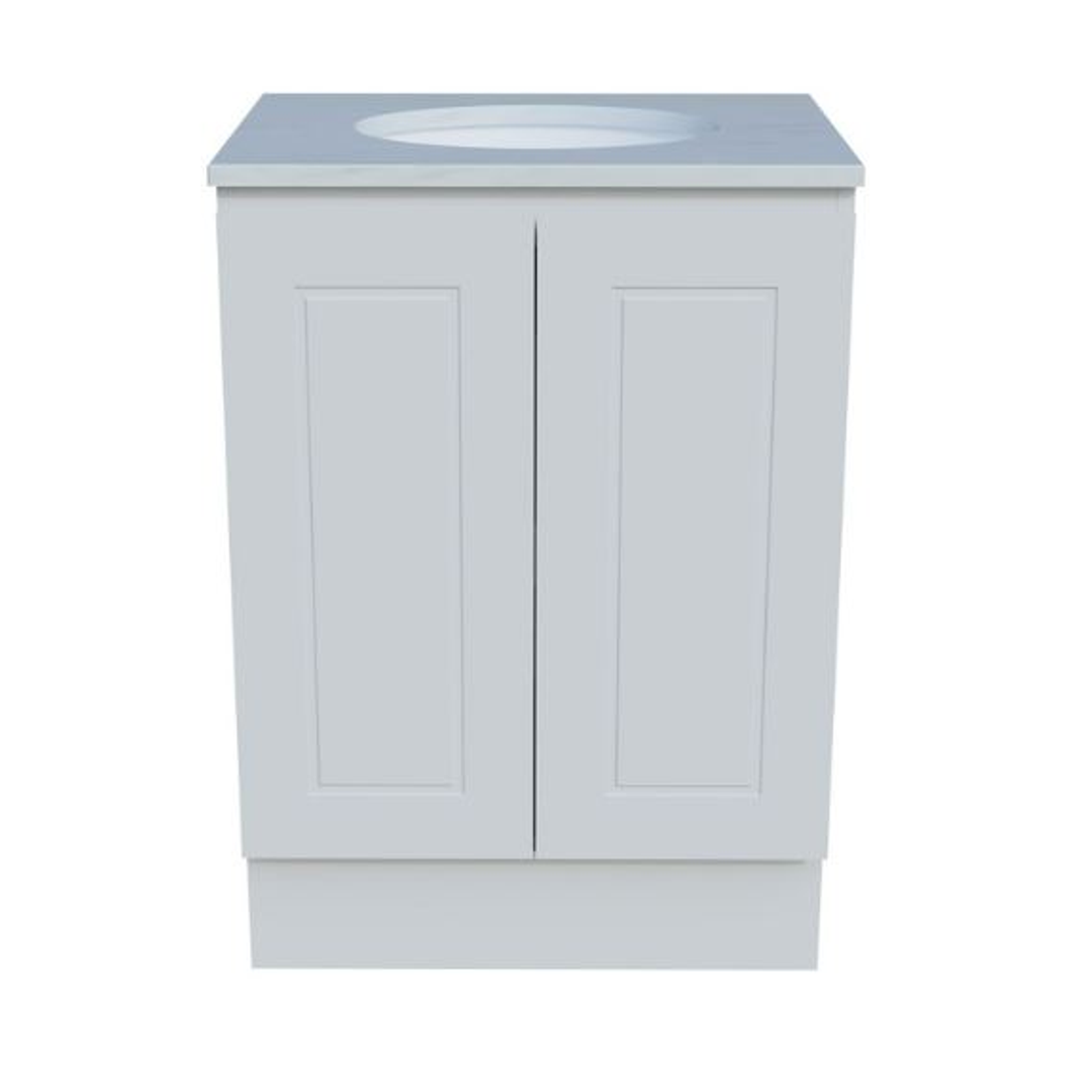 Timberline Nevada Classic Vanity 600 Silksurface White Gloss U/C Basin F/Stand