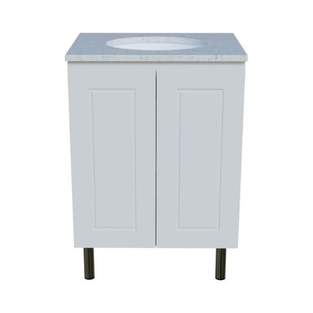 Timberline Nevada Classic Vanity 600 Silksurface White Gloss U/C Basin On Legs