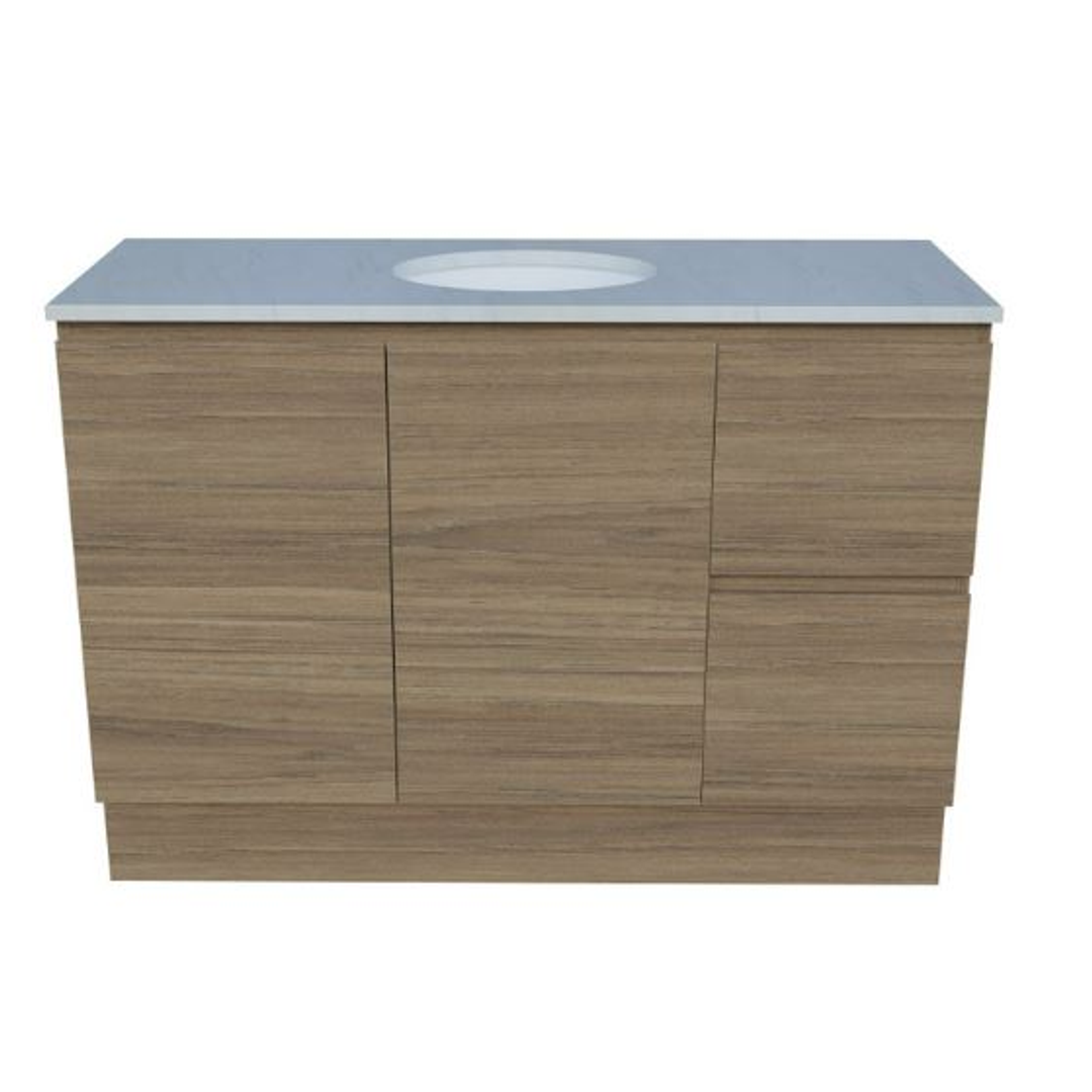 Timberline Nevada Vanity 1200mm Right Wg Basin Silksurface Uc Top Floor Standing