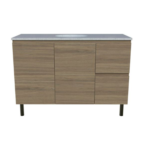Timberline Nevada Vanity 1200 Silksurface Top White Gloss U/C Basin On Legs