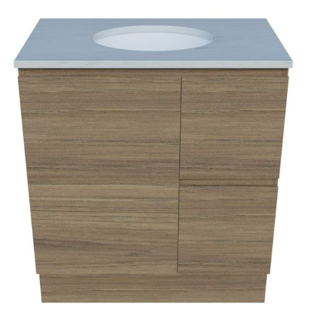 Timberline Nevada Vanity 750 Silksurface Top White Gloss U/C Basin F/Standing