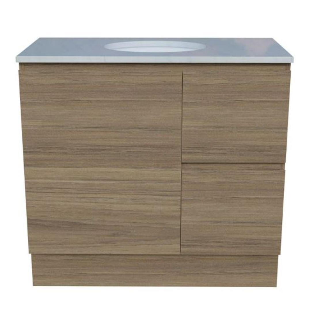 Timberline Nevada Vanity 900 Silksurface Top White Gloss U/C Basin F/Standing