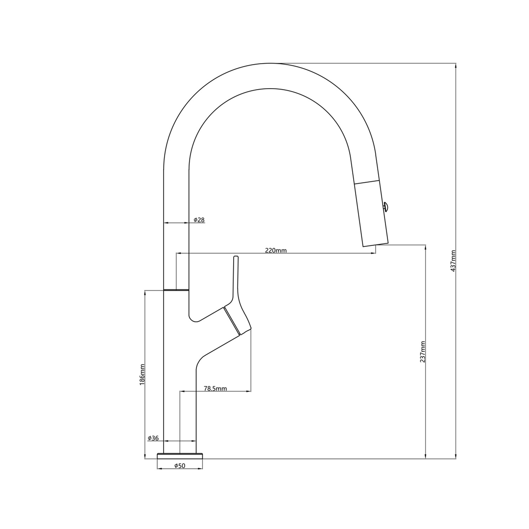Linsol Tish S2 Pull Out Sink Mixer Aged Bronze