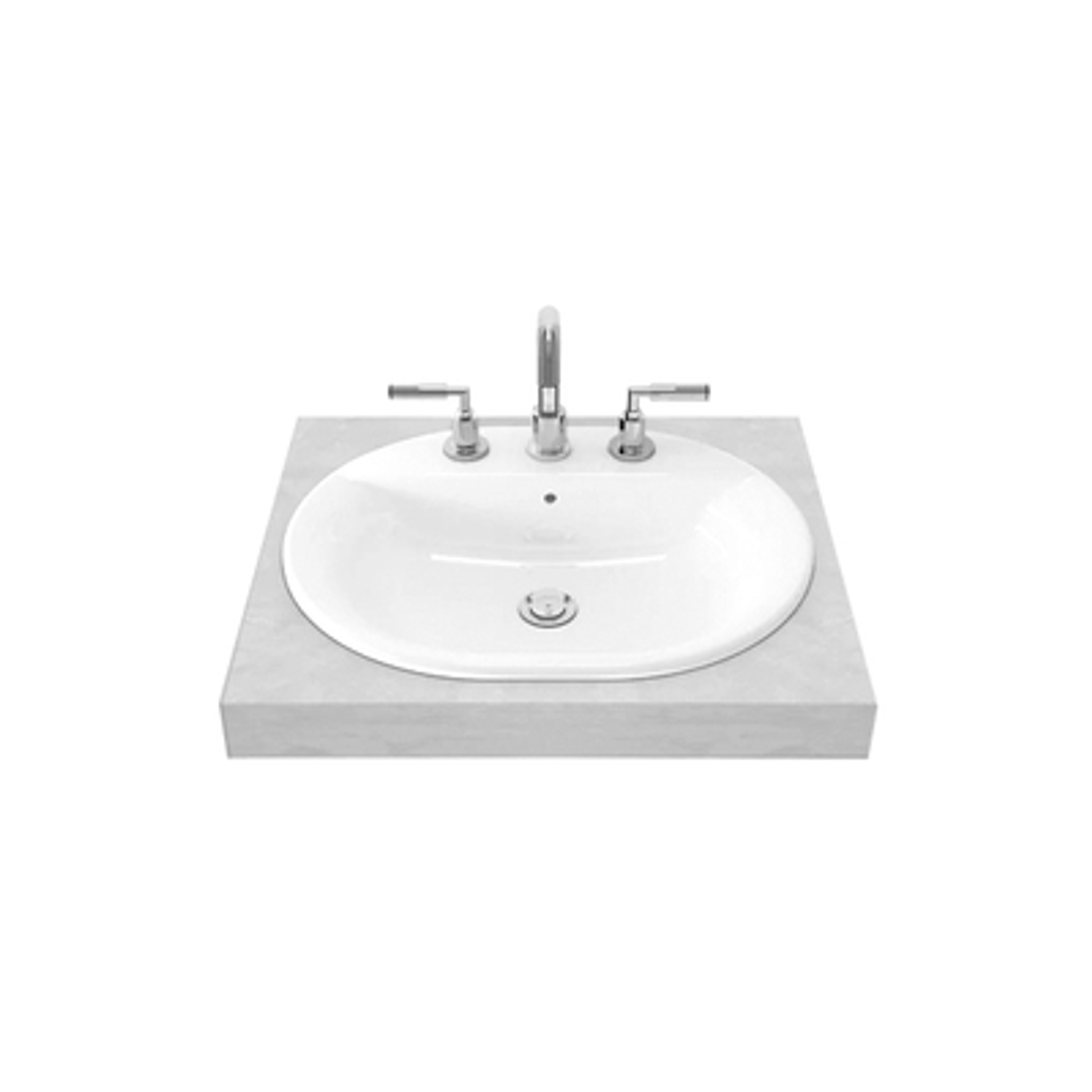 TOTO Self-Rimming Lavatory 595W X 485D 3 Tap Holes LW899J