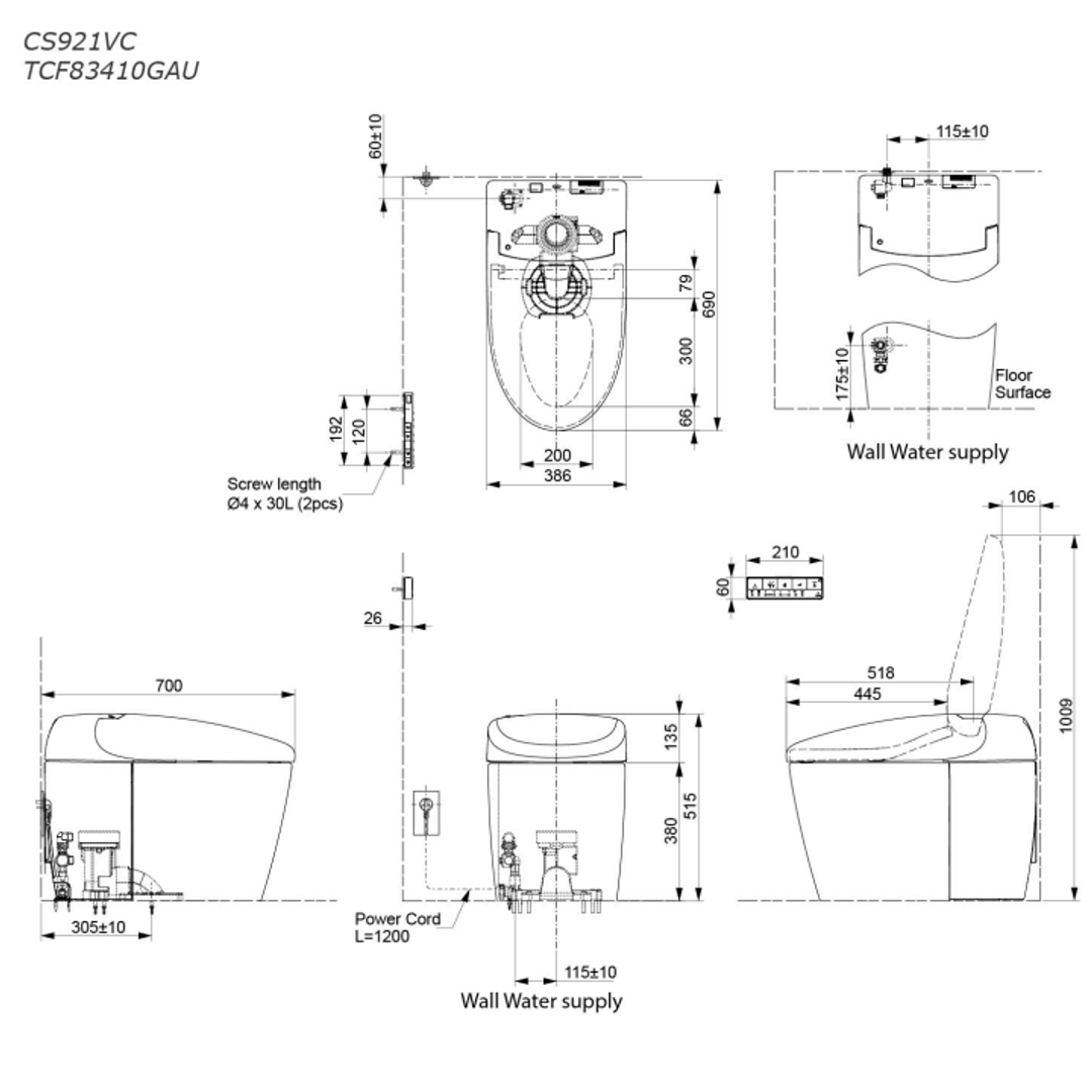 TOTO Neorest RS Washlet Elongated Tcf83410Gau#Nw1