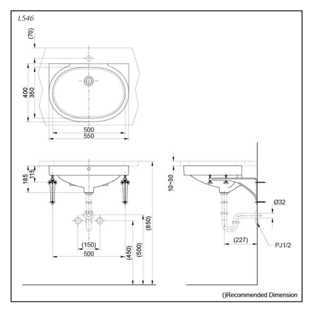 TOTO Under Counter Lavatory L546E#W