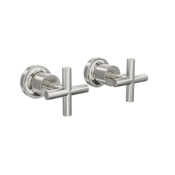 Linsol Tre Cross Handle Wall Tops - Brushed Nickel