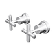LINSOL Tre Cross Handle Wall Tops - Chrome