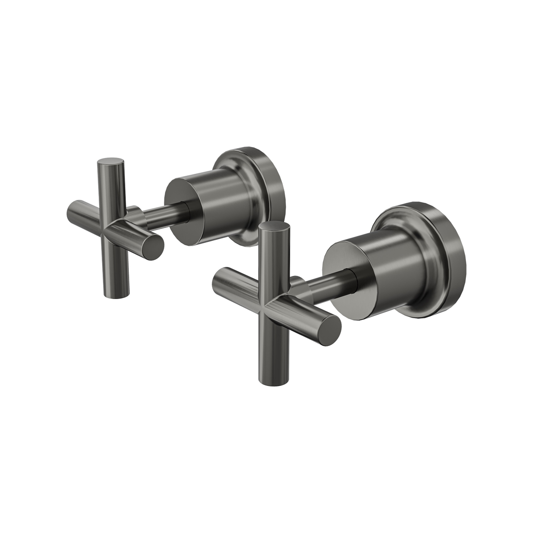 Linsol Tre Cross Handle Wall Tops - Gunmetal