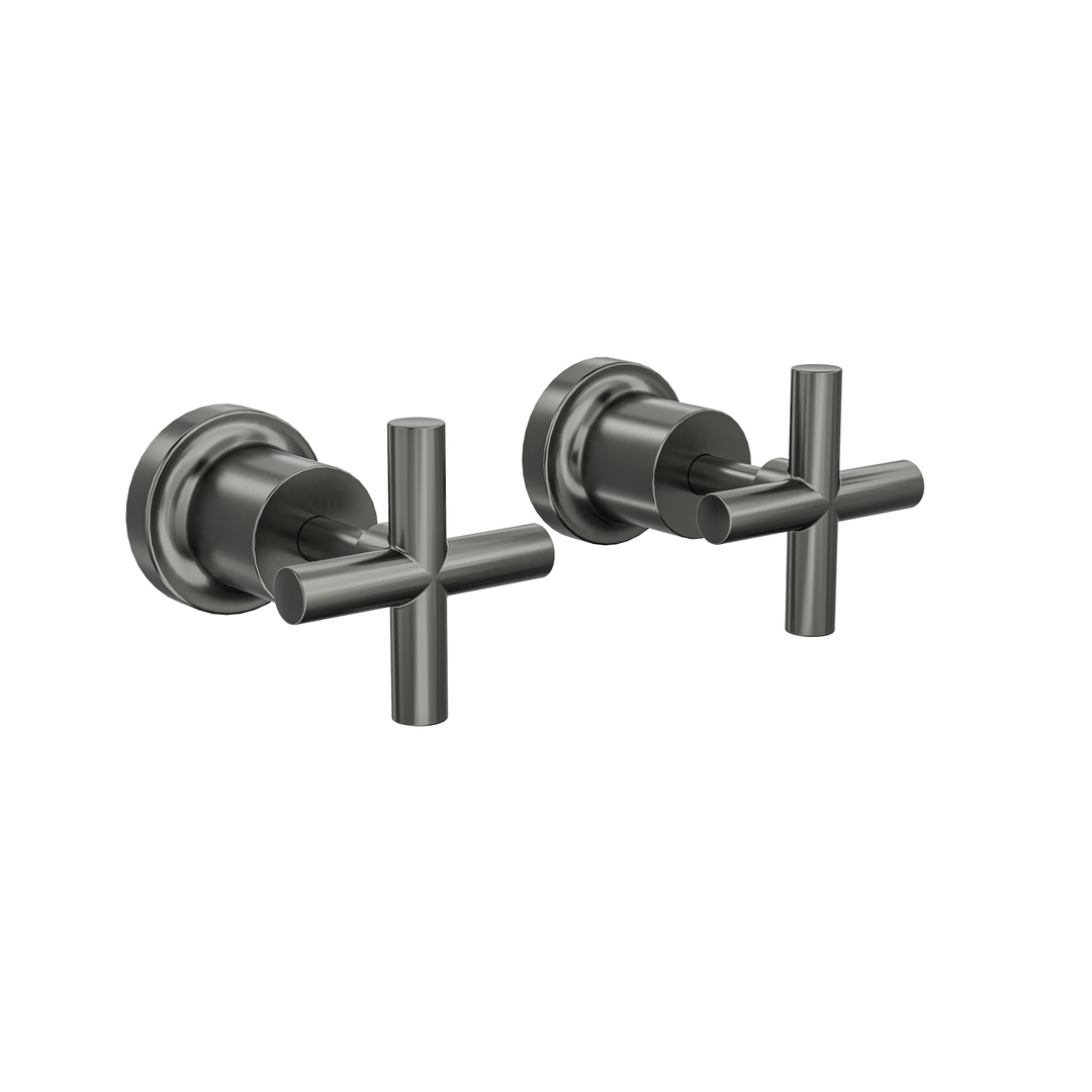 Linsol Tre Cross Handle Wall Tops - Gunmetal