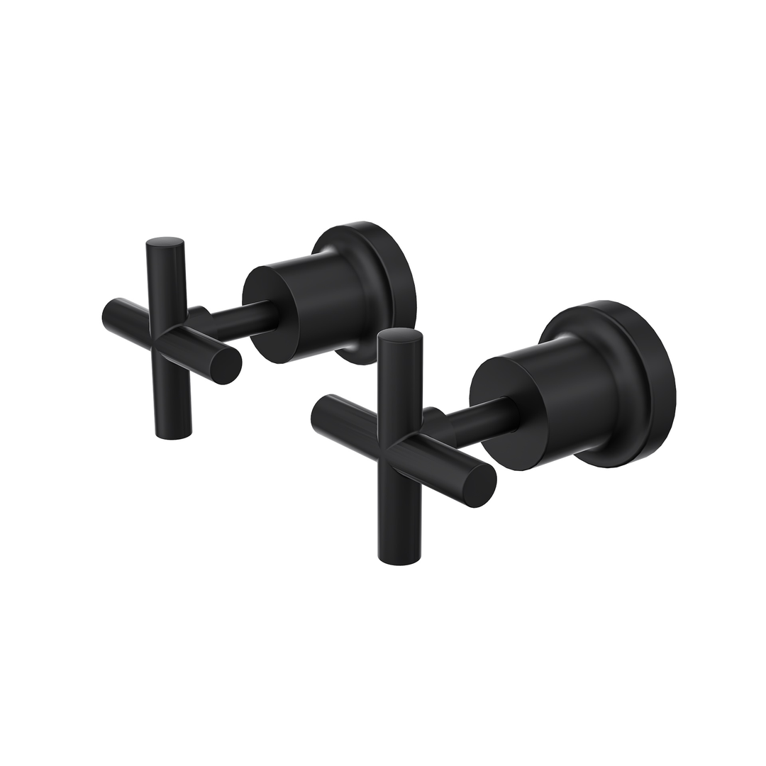 Linsol Tre Cross Handle Wall Tops - Matte Black