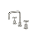 LINSOL Tre Cross Handle Basin Set - Brushed Nickel