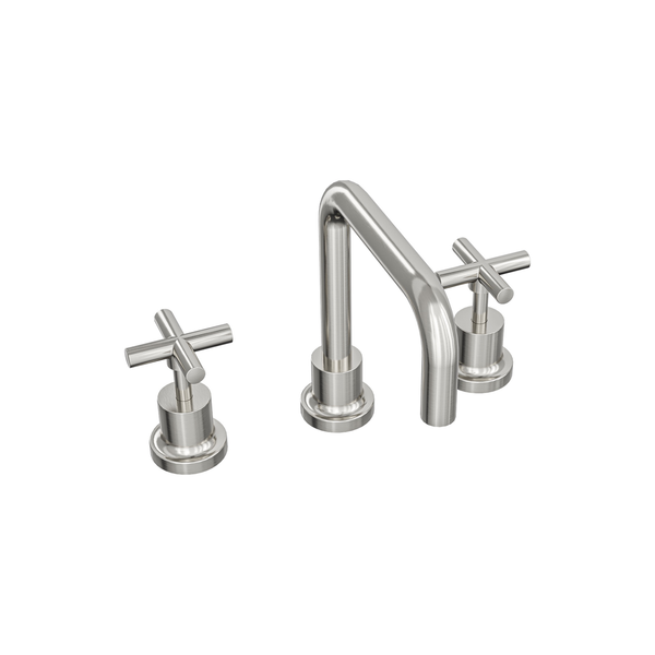 Linsol Tre Cross Handle Basin Set - Brushed Nickel